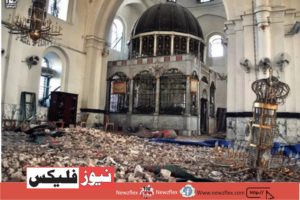 خالد بن ولید کی مسجد کو اندر سے تباہ کر دیا گیا